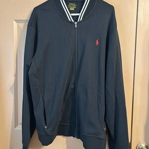 Polo by Ralph Lauren Navy Zip-Up Sweater with Red Pony